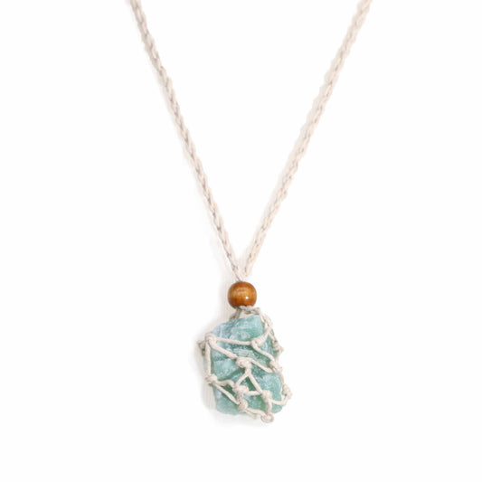 Edelsteen Ketting Macrame - Natuur
