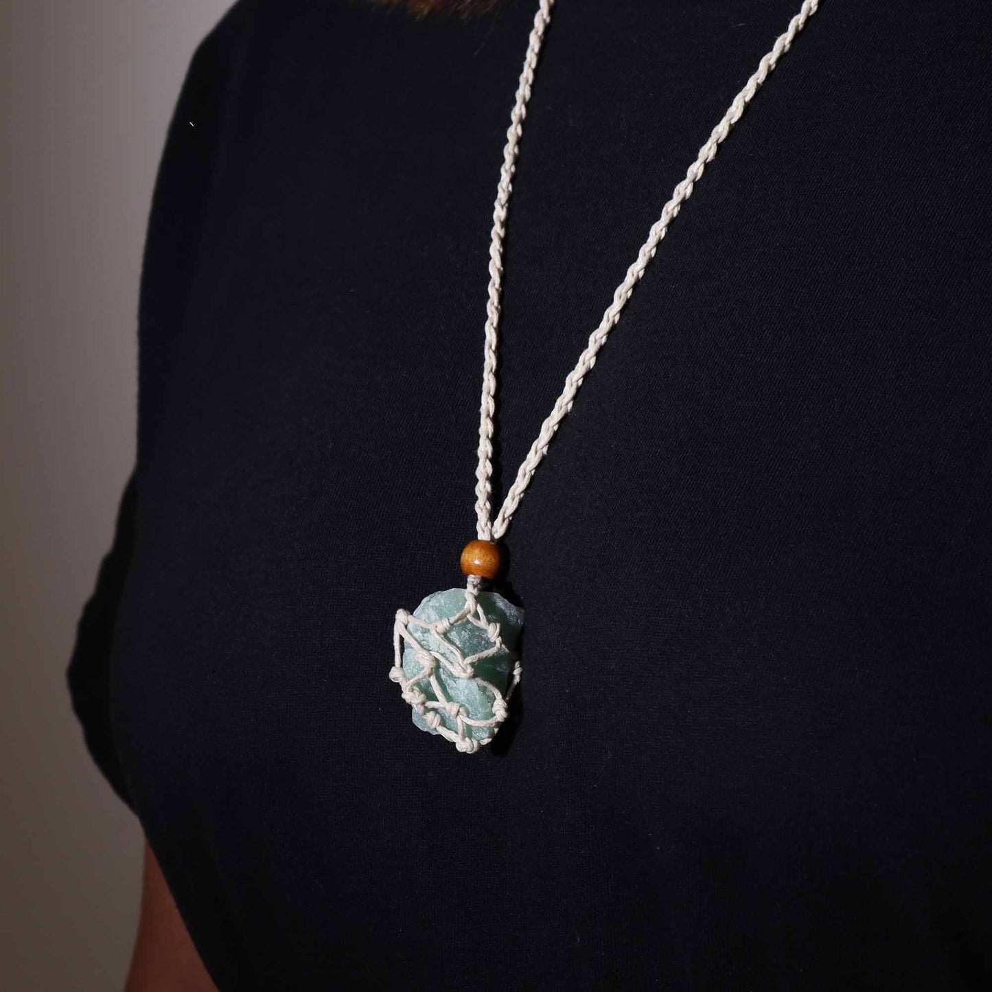 Edelsteen Ketting Macrame - Natuur