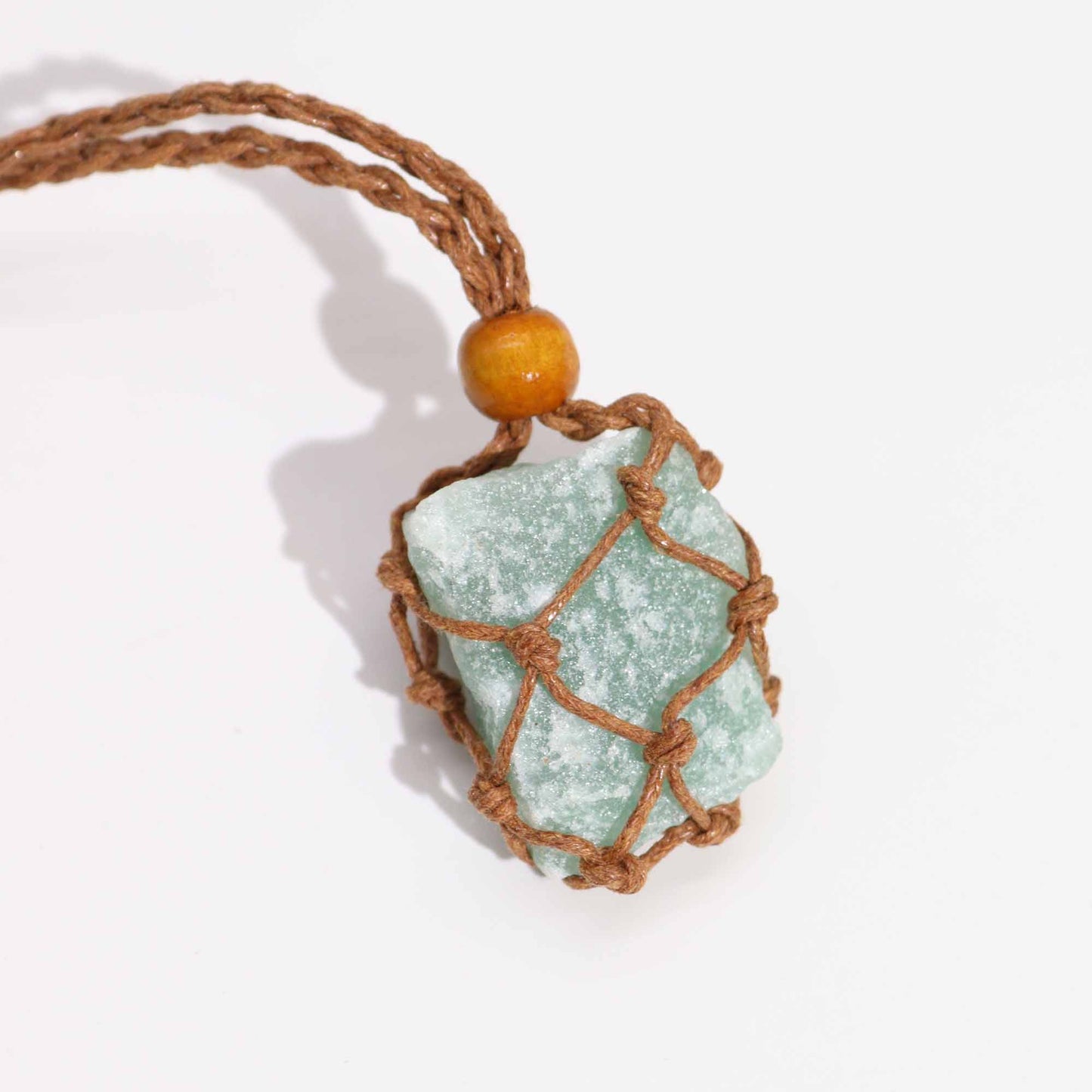 Edelsteen Ketting Macrame - Bruin