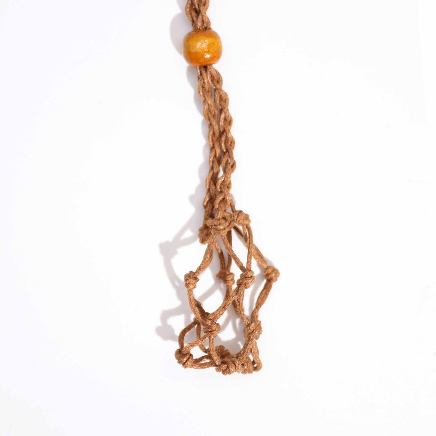 Edelsteen Ketting Macrame - Bruin