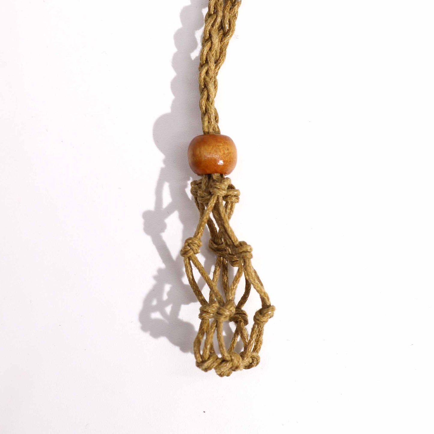 Edelsteen Ketting Macrame - Zand