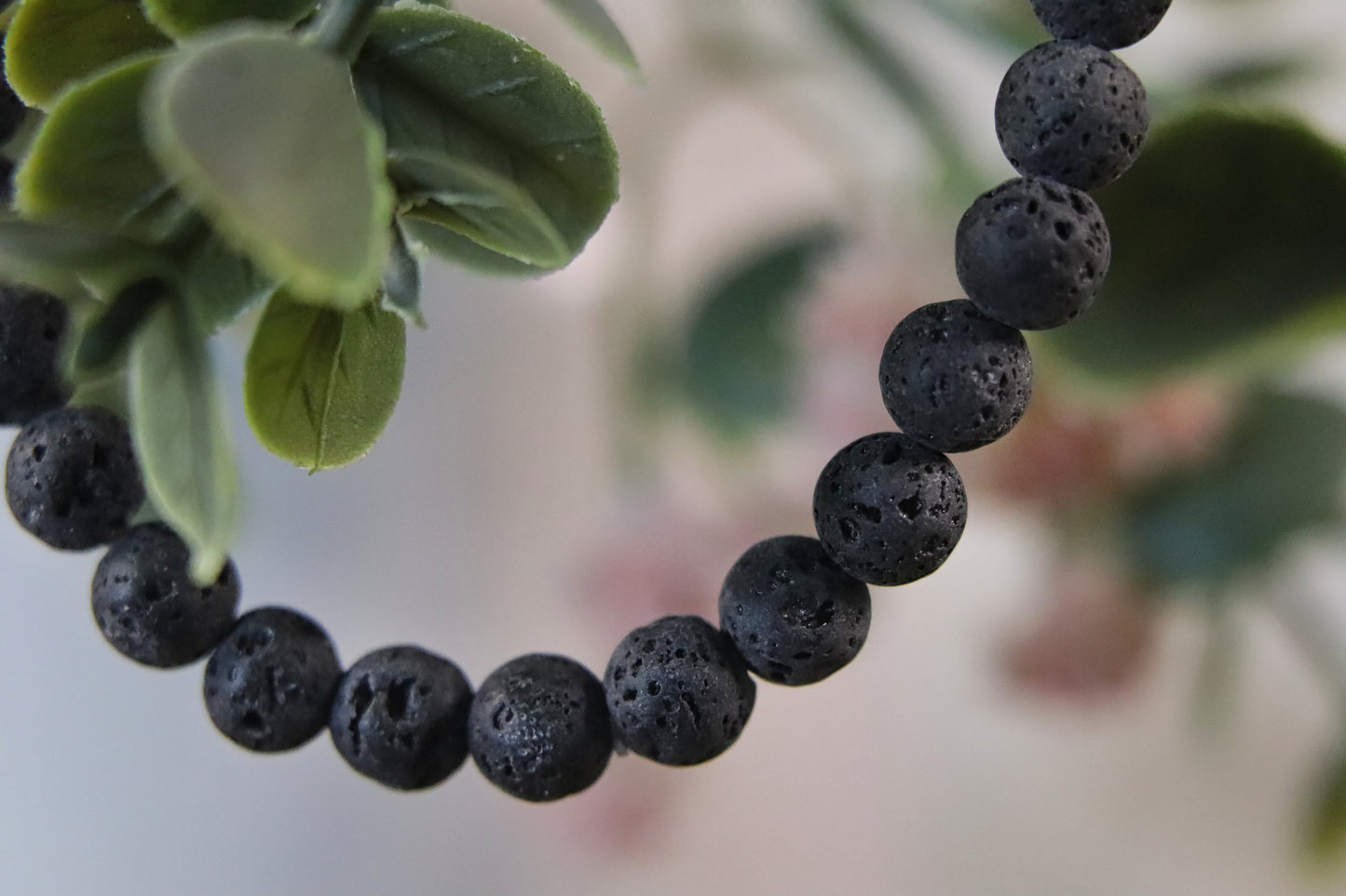 Kogelarmband Lavasteen