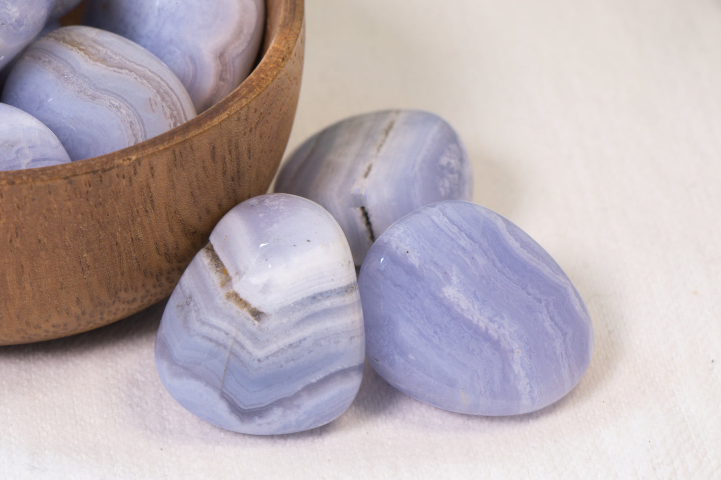 Blauwe Chalcedoon Trommelsteen