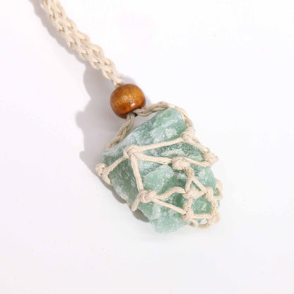 Edelsteen Ketting Macrame - Natuur