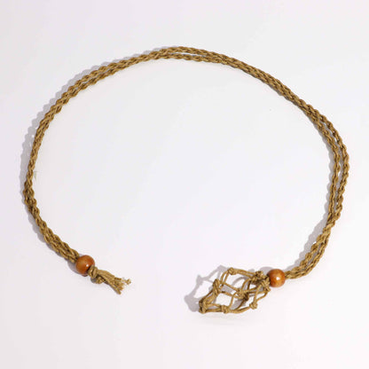 Edelsteen Ketting Macrame - Zand